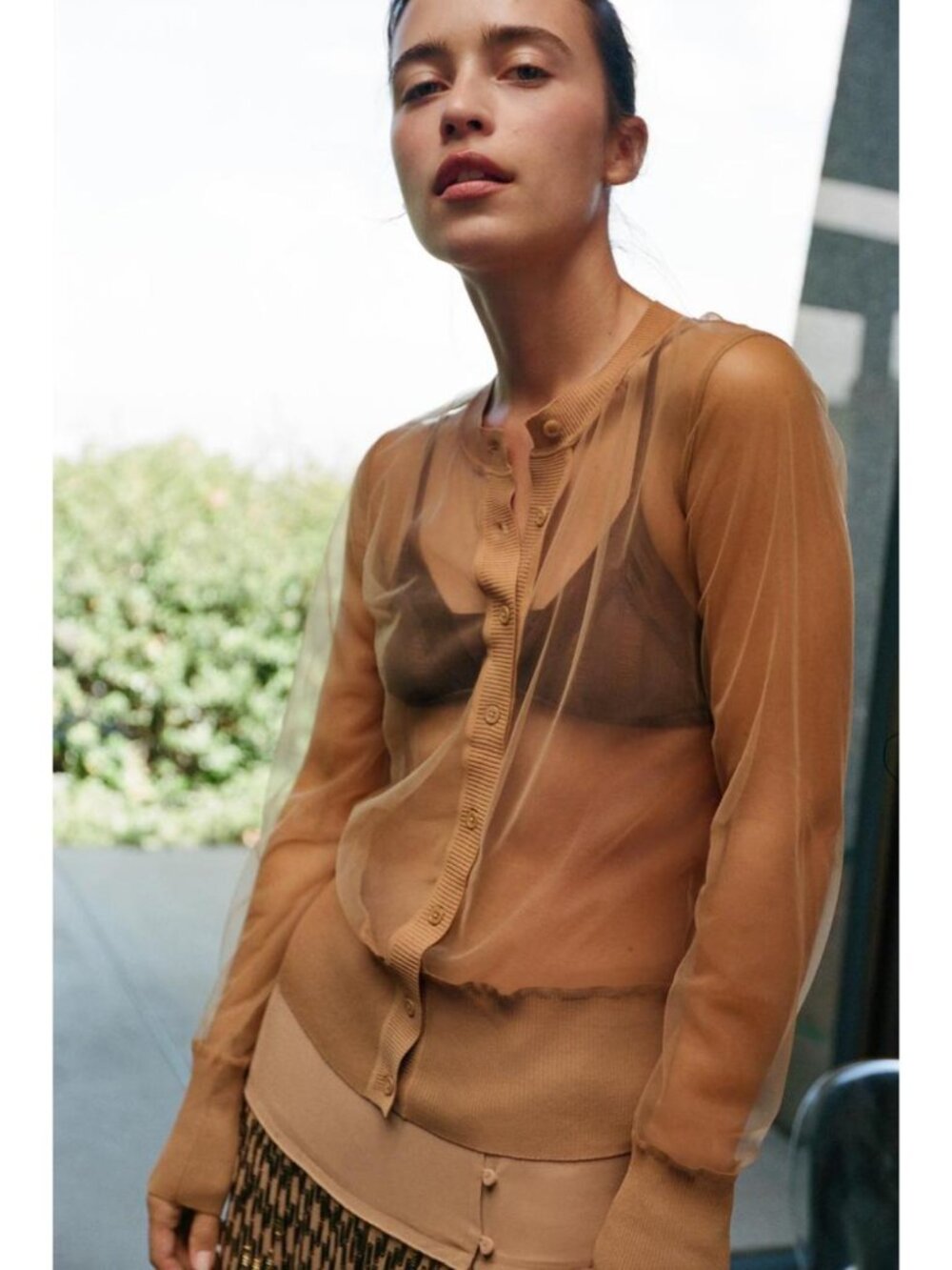 ZARA COMBINED GEORGETTE AND KNIT JACKET 5344/713/730